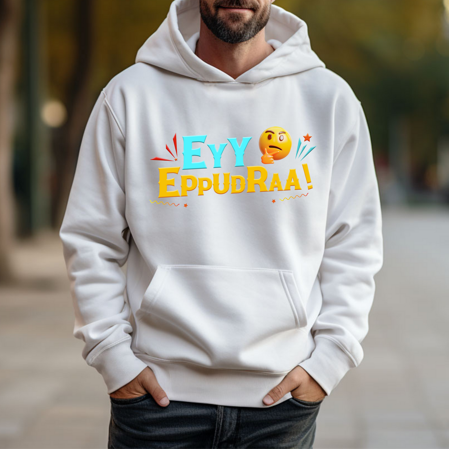 Unisex Heavy Blend Hooded Sweatshirt | Tamil funny meme printed Hoodie for Men and Women | Ey Eppuraa meme printed Hoodie | Fun and casual Fall wear