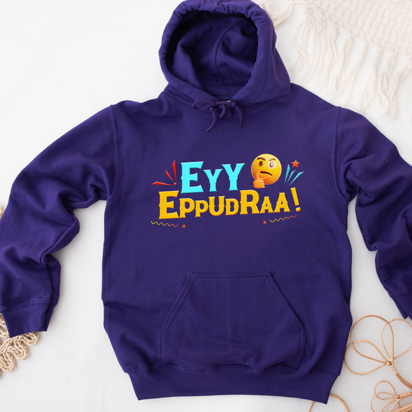 Unisex Heavy Blend Hooded Sweatshirt | Tamil funny meme printed Hoodie for Men and Women | Ey Eppuraa meme printed Hoodie | Fun and casual Fall wear